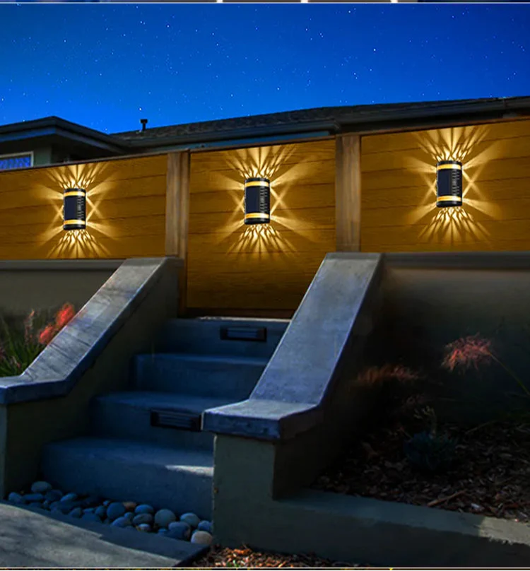 Solar lamp with intelligent light control – outdoor wall light with automatic night detection