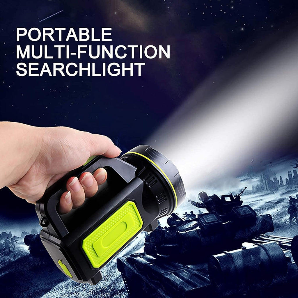 LED flashlight with side spotlight – Portable work light for camping and emergencies