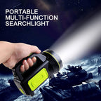 LED flashlight with side spotlight – Portable work light for camping and emergencies