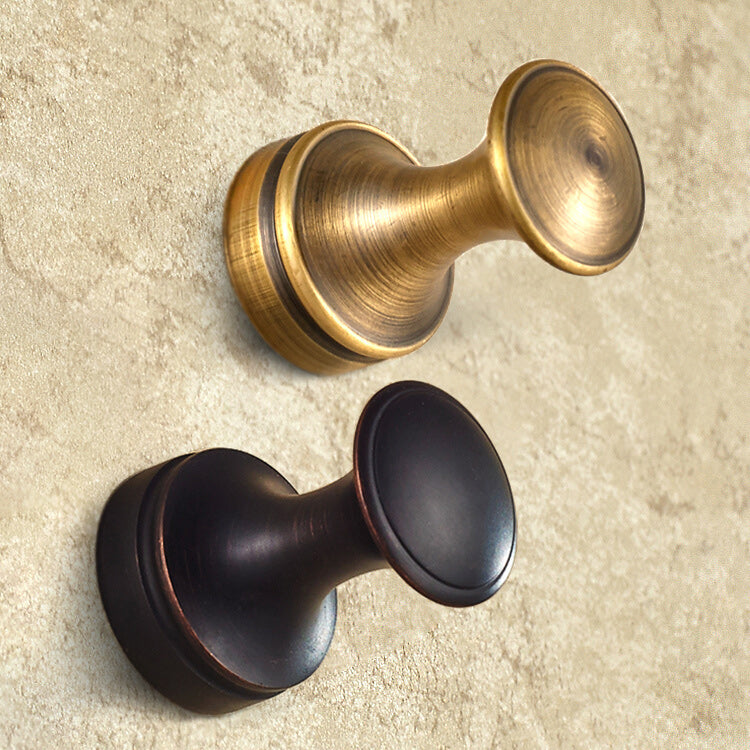 5-piece traditional bathroom accessory set brushed brass bathrobe hooks
