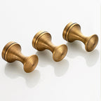 5-piece traditional bathroom accessory set brushed brass bathrobe hooks