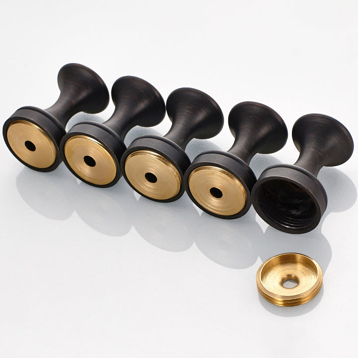 5-piece traditional bathroom accessory set brushed brass bathrobe hooks