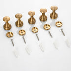5-piece traditional bathroom accessory set brushed brass bathrobe hooks