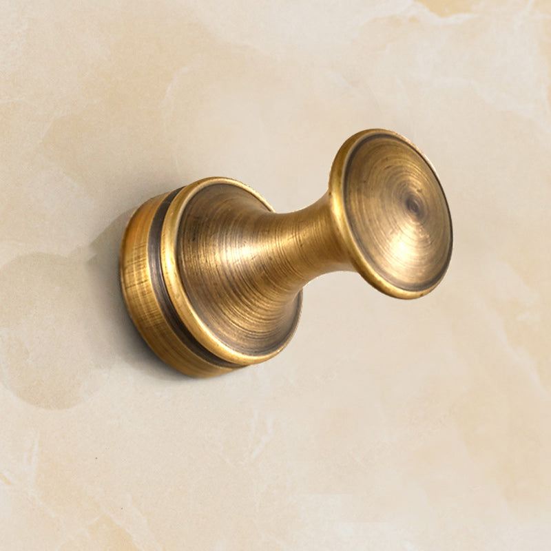 5-piece traditional bathroom accessory set brushed brass bathrobe hooks