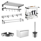 Modern Bathroom Accessory Set Made of Chrome-Plated Stainless Steel with Bathrobe Hook/Towel Bar