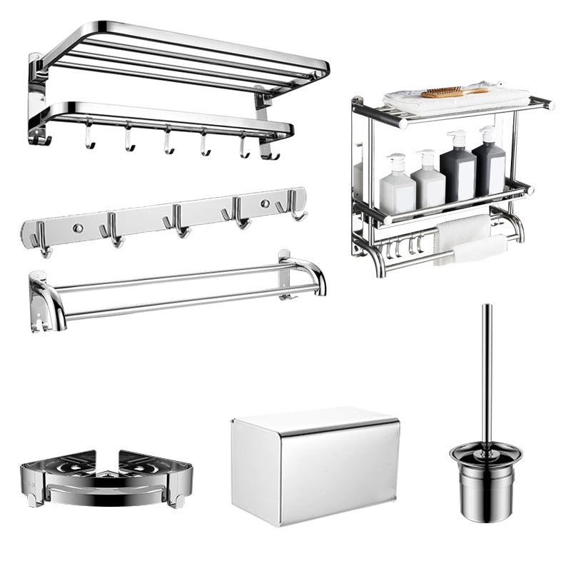 Modern Bathroom Accessory Set Made of Chrome-Plated Stainless Steel with Bathrobe Hook/Towel Bar