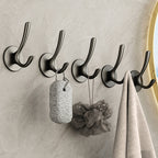 10-piece Bathroom Accessory Set Modern Matte Grey Bathrobe Hooks