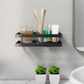 2-piece bathroom shelf made of matte black metal bathroom hardware set