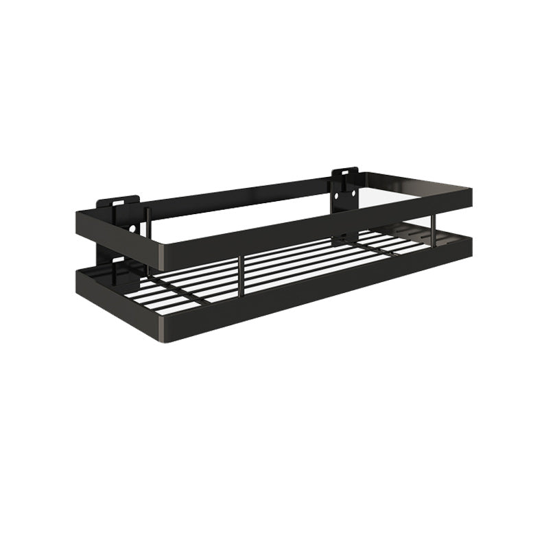 2-piece bathroom shelf made of matte black metal bathroom hardware set
