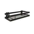 2-piece bathroom shelf made of matte black metal bathroom hardware set
