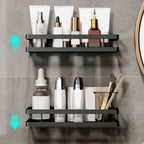 2-piece bathroom shelf made of matte black metal bathroom hardware set