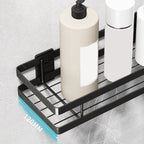 2-piece bathroom shelf made of matte black metal bathroom hardware set