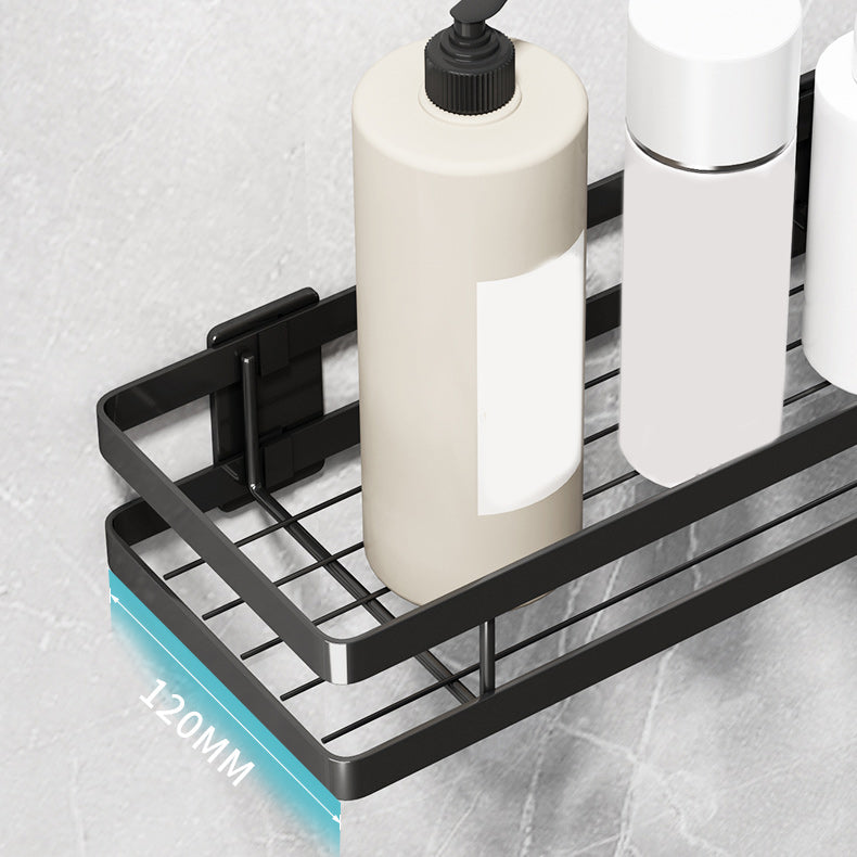 2-piece bathroom shelf made of matte black metal bathroom hardware set