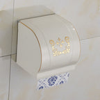 Vintage Bathroom Accessory Set Aluminum Paper Holder in White