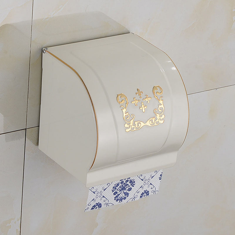 Vintage Bathroom Accessory Set Aluminum Paper Holder in White