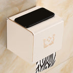 Vintage Bathroom Accessory Set Aluminum Paper Holder in White