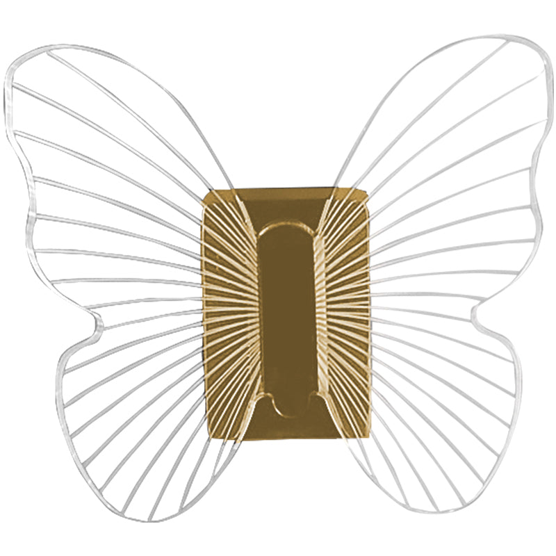 Modern Brass Bathroom Accessory Set Acrylic Butterfly Theme Bathrobe Hooks