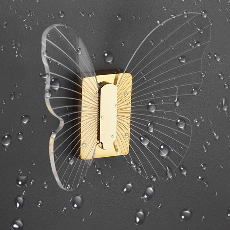 Modern Brass Bathroom Accessory Set Acrylic Butterfly Theme Bathrobe Hooks