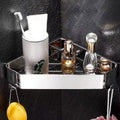 2-piece stainless steel bathroom accessory set 30 cm W triangular bathroom shelf