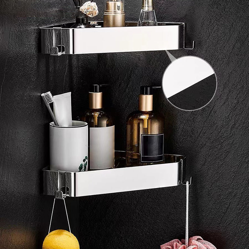 2-piece stainless steel bathroom accessory set 30 cm W triangular bathroom shelf