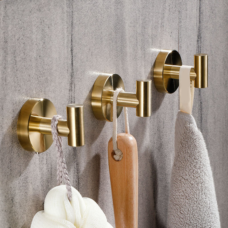 Modern Bathroom Accessory Set Metal Coat Hooks in Polished Chrome/Gold