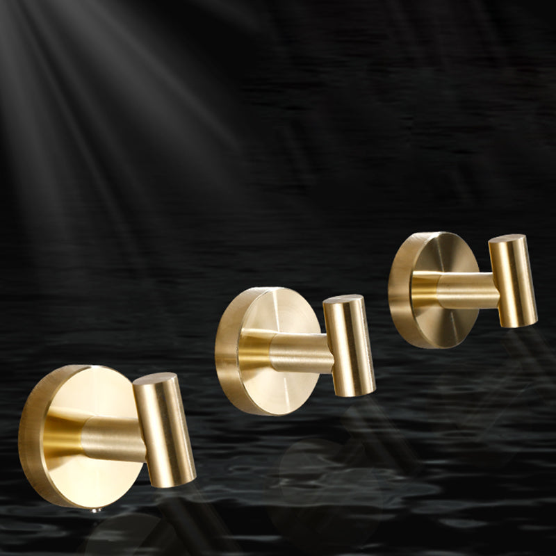 Modern Bathroom Accessory Set Metal Coat Hooks in Polished Chrome/Gold
