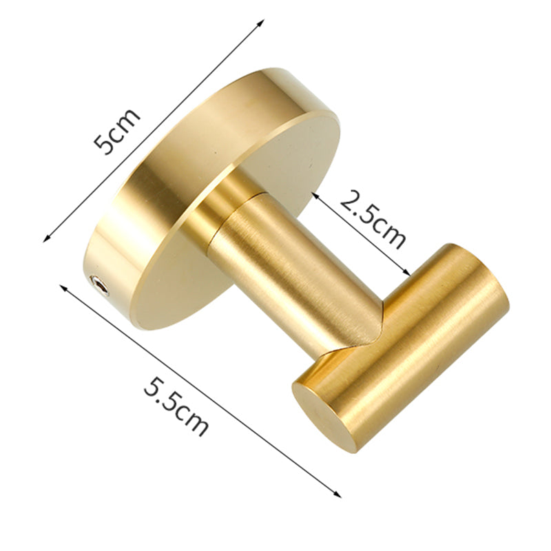Modern Bathroom Accessory Set Metal Coat Hooks in Polished Chrome/Gold