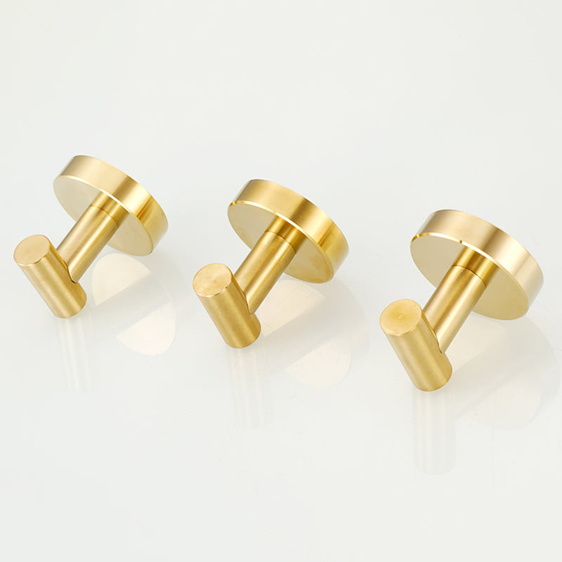Modern Bathroom Accessory Set Metal Coat Hooks in Polished Chrome/Gold