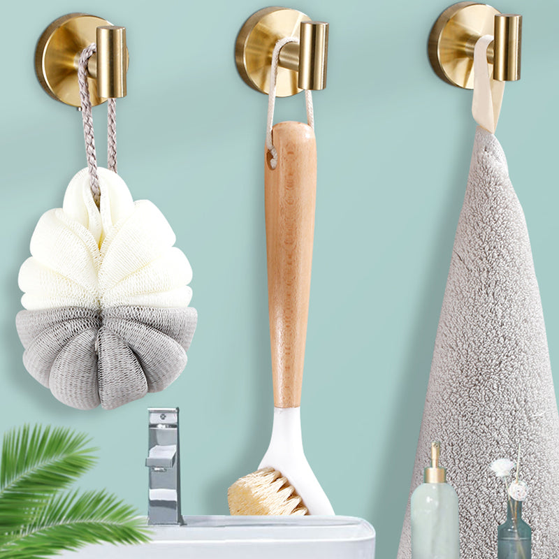 Modern Bathroom Accessory Set Metal Coat Hooks in Polished Chrome/Gold