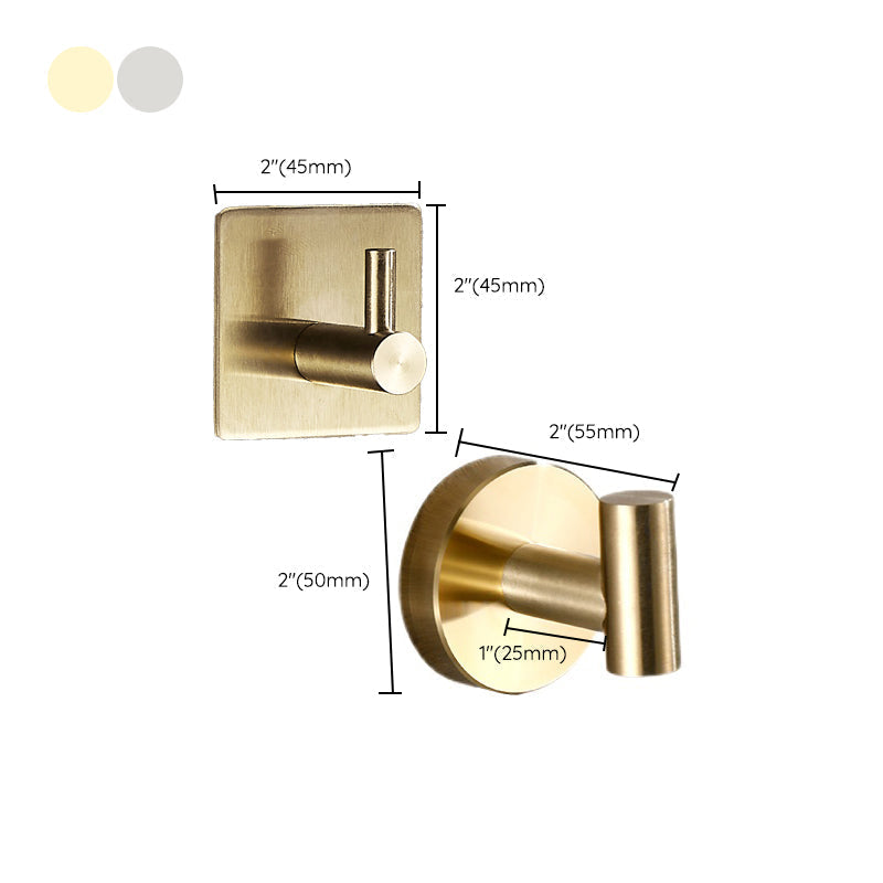 Modern Bathroom Accessory Set Metal Coat Hooks in Polished Chrome/Gold