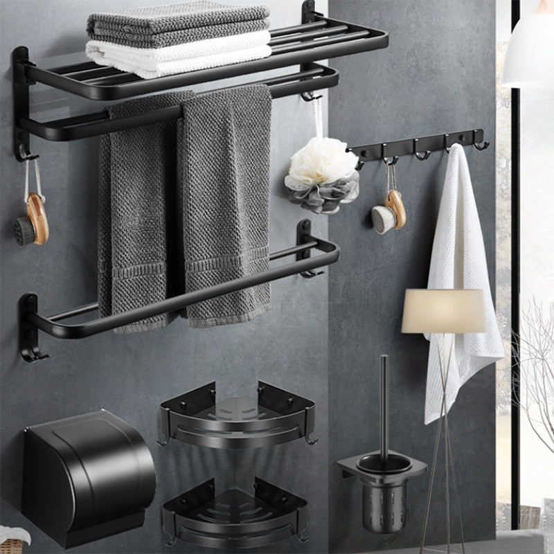 Modern Black Bathroom Accessory Set Tissue Holder Towel Bar Bathroom Fittings Set