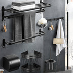 Modern Black Bathroom Accessory Set Paper Holder Towel Bar Bathroom Fixtures Set