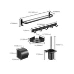 Modern Black Bathroom Accessory Set Tissue Holder Towel Bar Bathroom Fittings Set