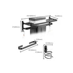 Modern Black Bathroom Accessory Set Tissue Holder Towel Bar Bathroom Fittings Set