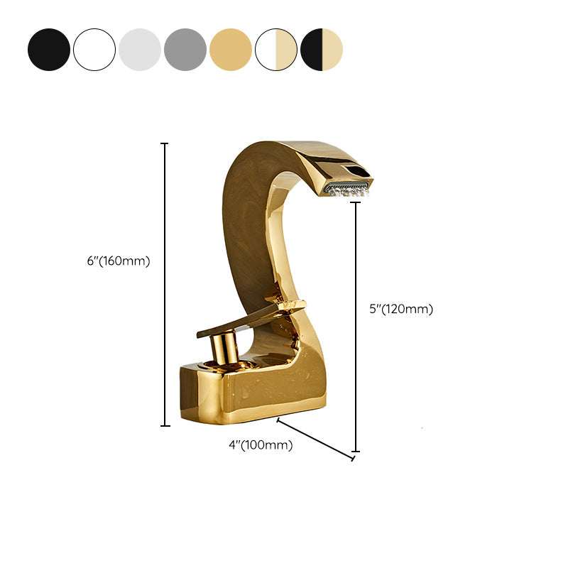 Modern Single-Lever Basin Faucet Bathroom Brass Central Faucet