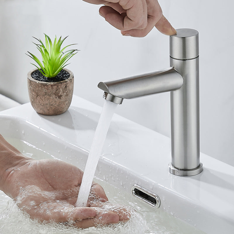 Modern Low Arc Basin Faucet with Single Lever Bathroom Sink Faucet