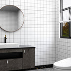 Square Grid Mosaic Tiles waterproof Peel-and-Stick Tile for backsplash