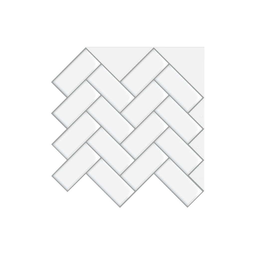 Square Peel & Stick Mosaic Tile Herringbone Peel and Stick Wall Tile