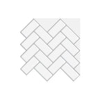 Square Peel & Stick Mosaic Tile Herringbone Peel and Stick Wall Tile