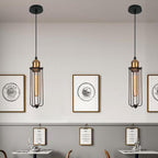 Industrial Pendant Light in Retro Design – Vintage Hanging Lamp with Metal Grid