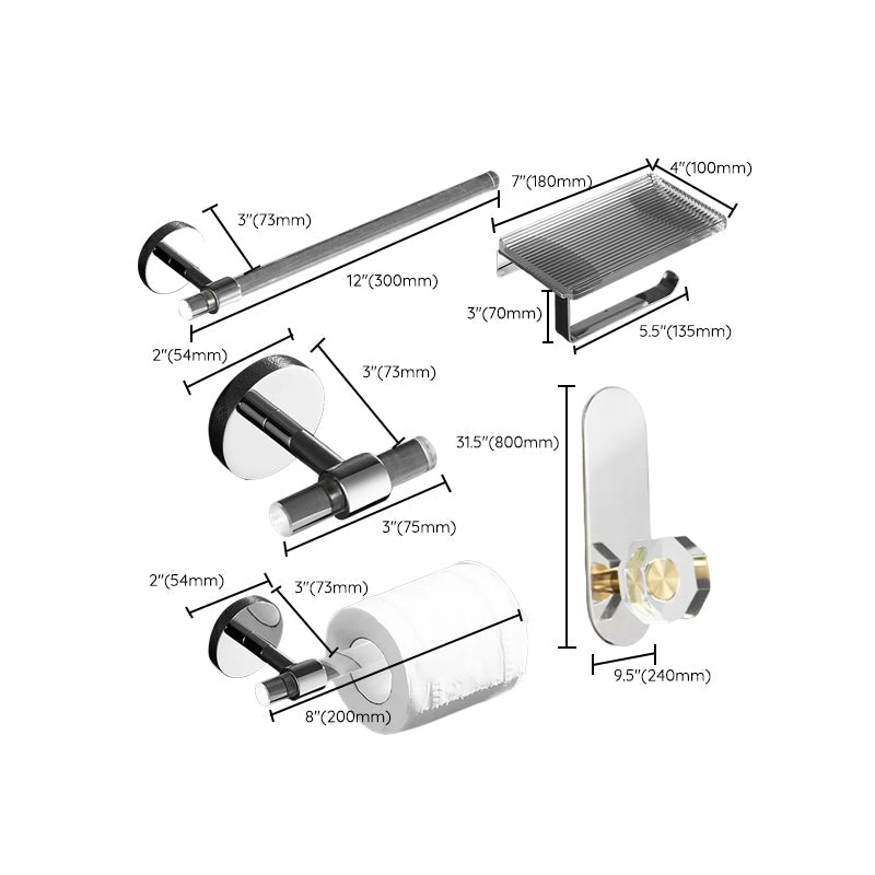 Modern Bathroom Accessories As a Single Piece or as a Set made of Plastic and Metal