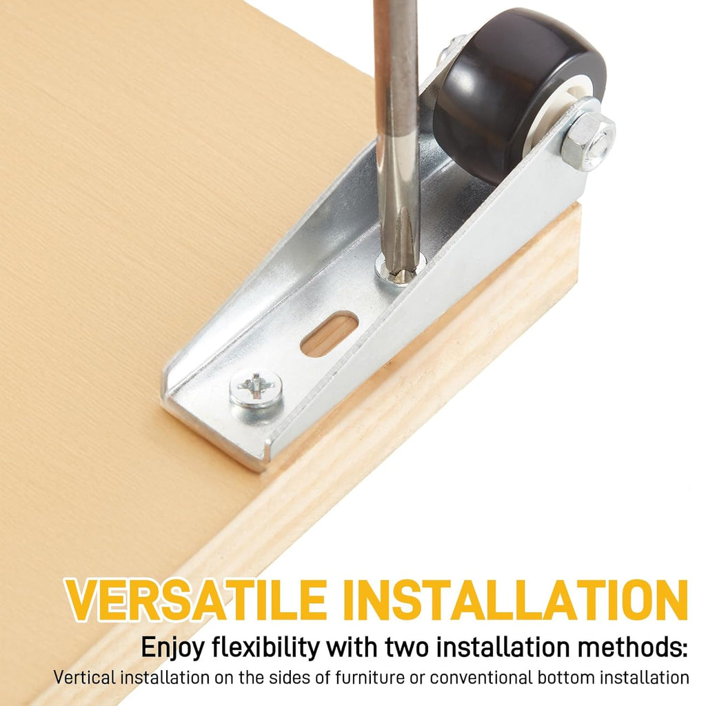 Low-Profile Side-Mount Caster Wheels for Furniture