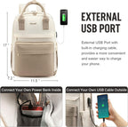 Women’s Waterproof Laptop Backpack with USB Charging – Stylish 17-Inch Work, School & Travel Bag