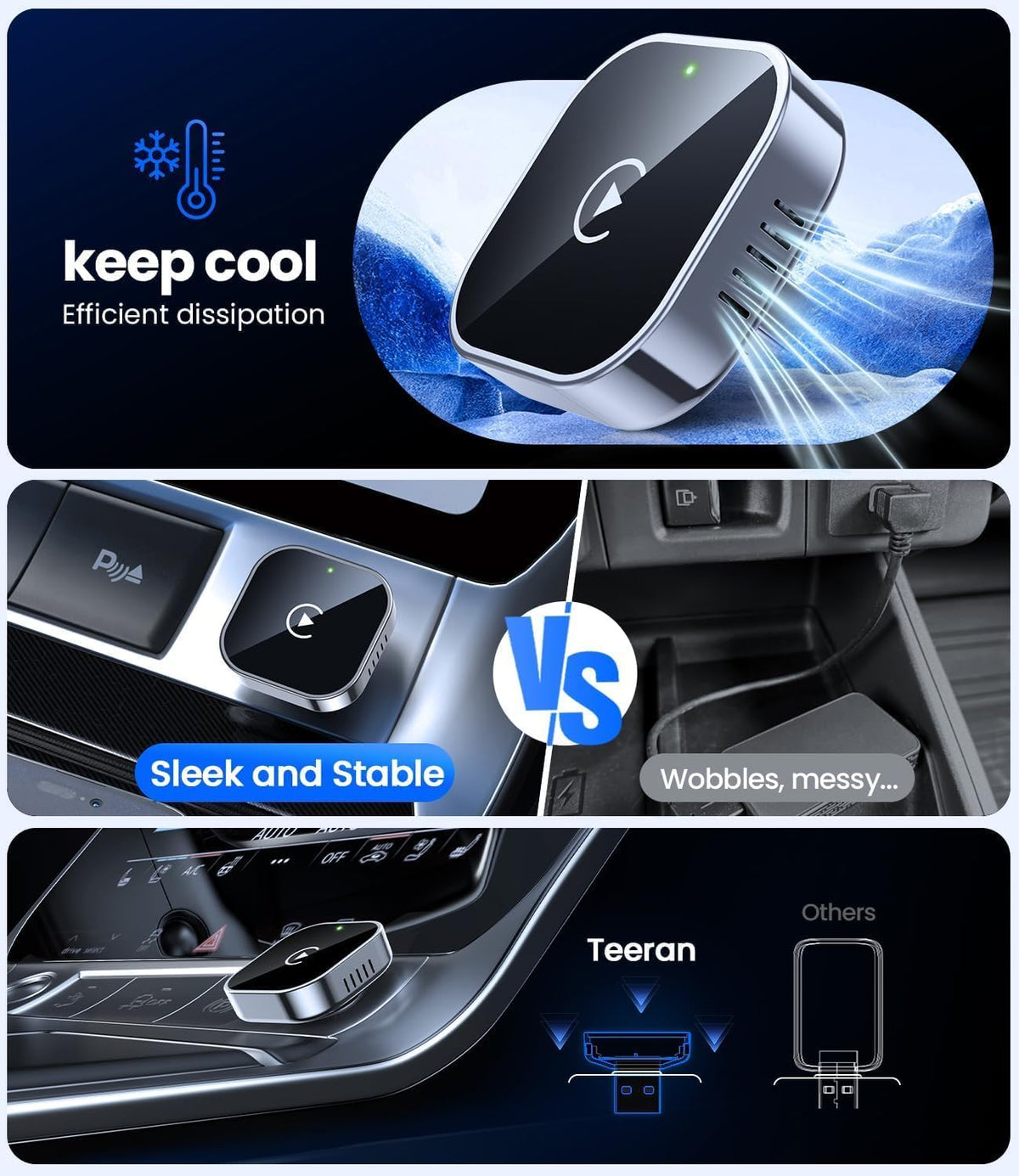 Mini Wireless CarPlay Adapter with Dual-Band Connection and Compact Design – Novaro