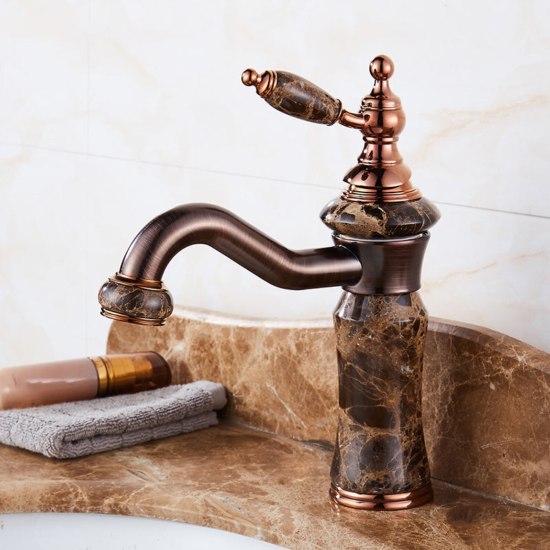 Luxury Ship Basin Faucet Lever Handle Round Ship Basin Bathroom Faucet