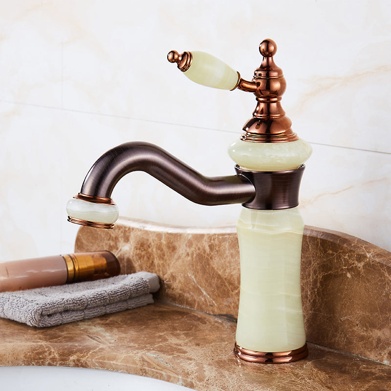 Luxury Ship Basin Faucet Lever Handle Round Ship Basin Bathroom Faucet