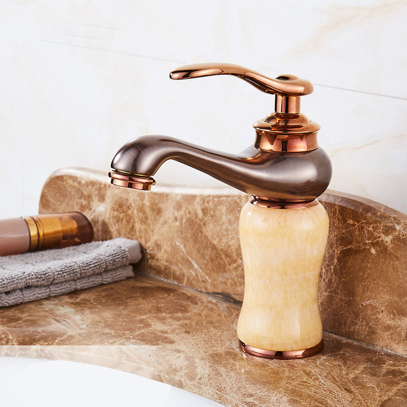 Luxury Ship Basin Faucet Lever Handle Round Ship Basin Bathroom Faucet
