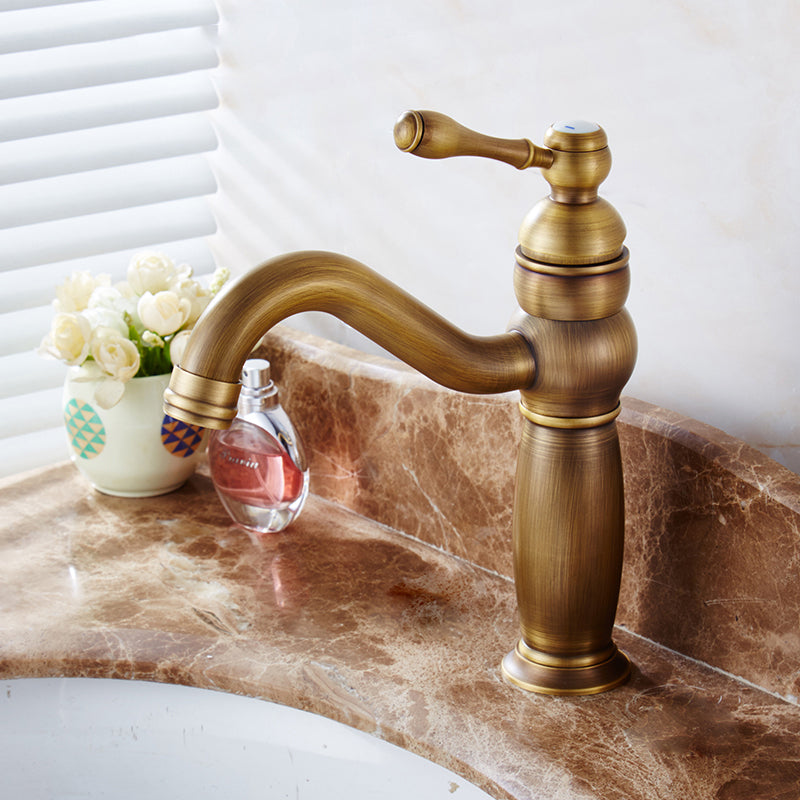 Round Basin Faucet Bathroom Faucet Single Lever High Arc Basin Faucet