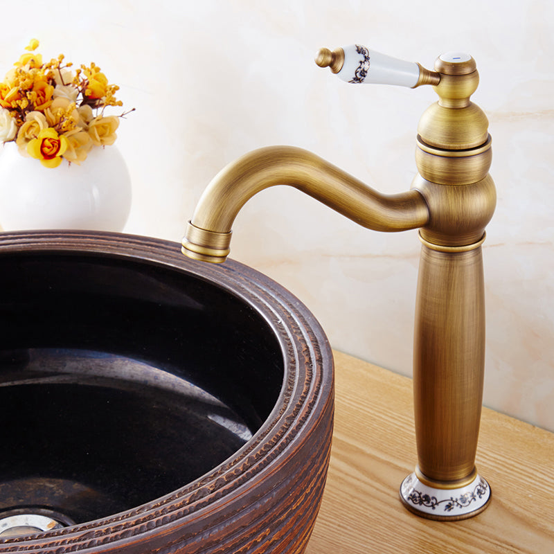Round Basin Faucet Bathroom Faucet Single Lever High Arc Basin Faucet