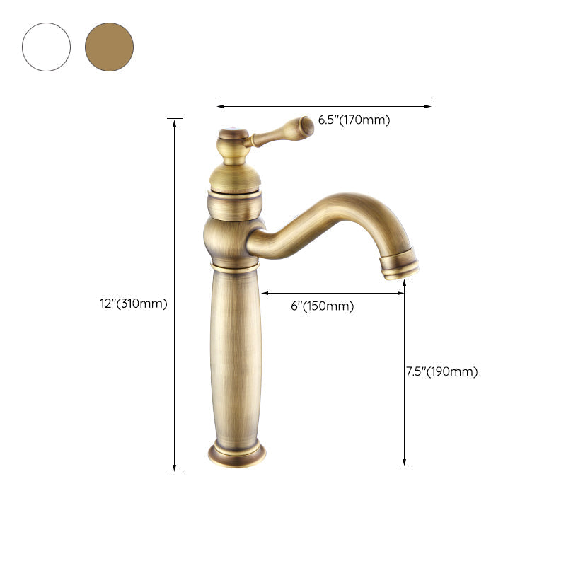 Round Basin Faucet Bathroom Faucet Single Lever High Arc Basin Faucet